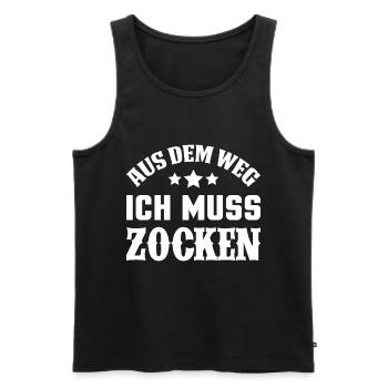 Gamble saying - Men's Premium Organic Tank Top - black - Front - AI Model Male 178 light (178cm)