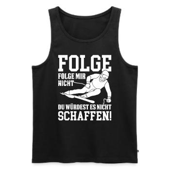 Ski fahren Skifahrer Skifahren Skier Spruch Witz - Männer Premium Bio Tank Top - Schwarz - Vorne - AI Model Male 178 light (178cm)