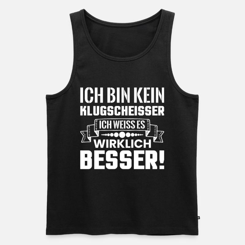 Klugscheißer - Männer Premium Bio Tank Top - Schwarz