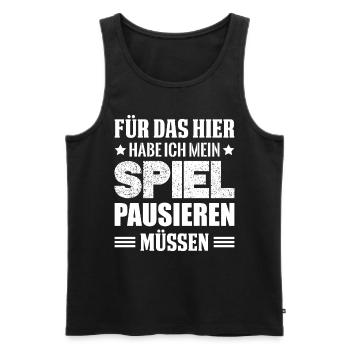 gamble - Men's Premium Organic Tank Top - black - Front - Michal (187cm)