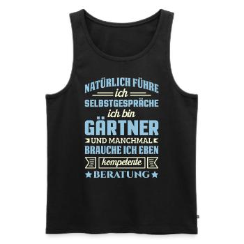 Gärtner Gärtnerei Gartenbau Spruch Gartenbauer - Männer Premium Bio Tank Top - Schwarz - Vorne - Michal (187cm)