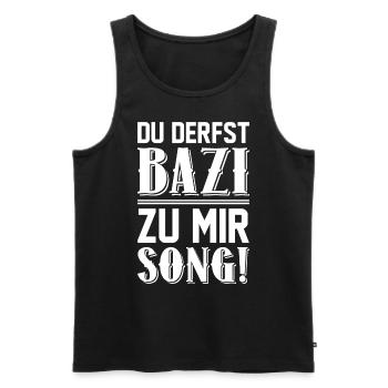 Bayern lustiger Spruch bayrisch Bazi Bayer Spaß - Männer Premium Bio Tank Top - Schwarz - Vorne - Michal (187cm)