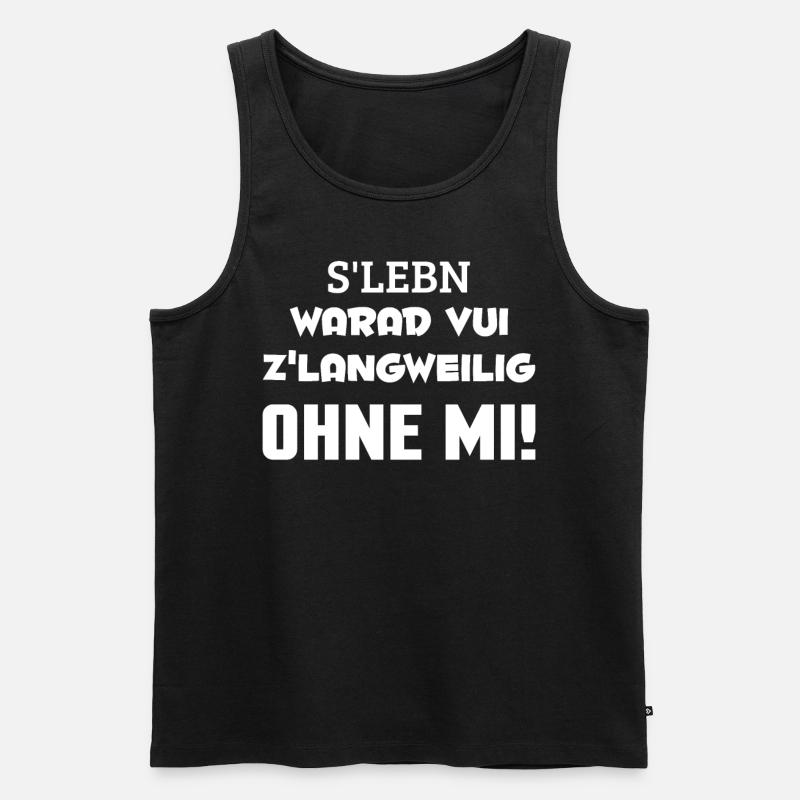 bayrischer Spruch - Männer Premium Bio Tank Top - Schwarz