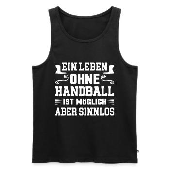 Handball saying - Men's Premium Organic Tank Top - black - Front - Michal (187cm)