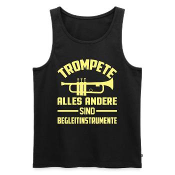 Trompete - Männer Premium Bio Tank Top - Schwarz - Vorne - AI Model Male 178 light (178cm)