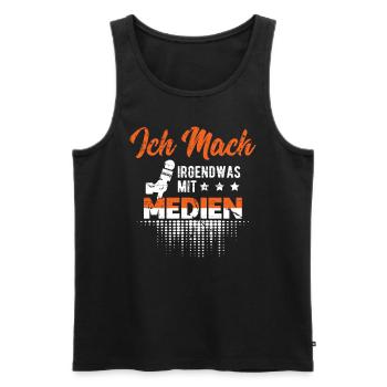 Something with media profession - Men's Premium Organic Tank Top - black - Front - AI Model Male 178 light (178cm)
