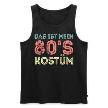 80er Jahre Kostüm - Männer Premium Bio Tank Top - Schwarz - Vorne - Michal (187cm)