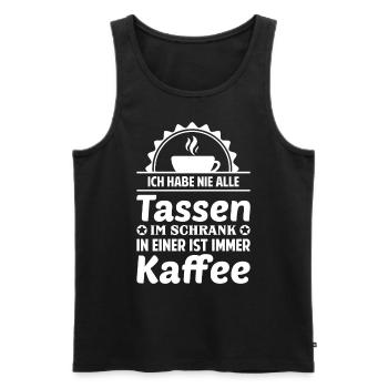Kaffee Spruch - Männer Premium Bio Tank Top - Schwarz - Vorne - Michal (187cm)