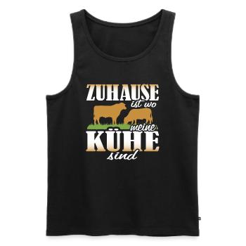 Landwirtschaft Kühe Bauer - Männer Premium Bio Tank Top - Schwarz - Vorne - Michal (187cm)
