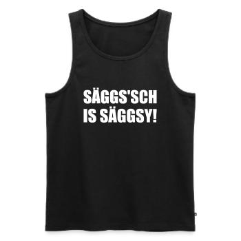 Sächsisch Dialekt Sachsen - Männer Premium Bio Tank Top - Schwarz - Vorne - Michal (187cm)