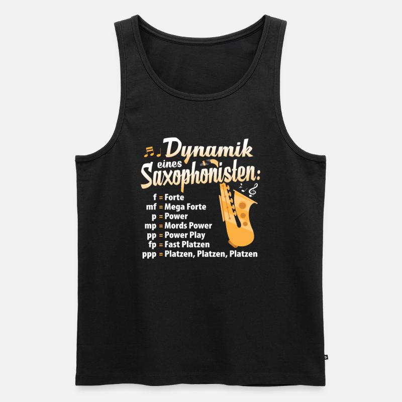 Saxophon Witz - Männer Premium Bio Tank Top - Schwarz