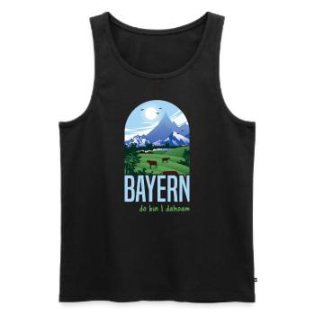 Bayern boarisch bayerischer Spruch - Männer Premium Bio Tank Top - Schwarz - Vorne - Michal (187cm)