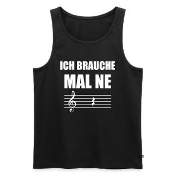 Music music blague pause - Débardeur bio Premium Homme - noir - Devant - AI Model Male 178 light (178cm)
