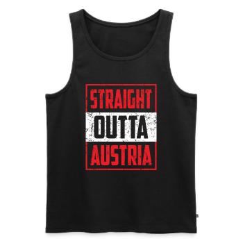 Straight outta Austria Austria Austrian - Men's Premium Organic Tank Top - black - Front - AI Model Male 178 light (178cm)