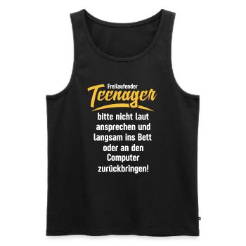 Teenager - Männer Premium Bio Tank Top - Schwarz - Vorne - Michal (187cm)