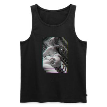 Vaporwave Synthwave - Men's Premium Organic Tank Top - black - Front - Michal (187cm)