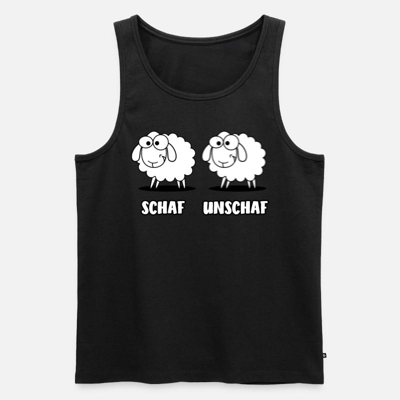 Schaf Unschaf Optiker lustiges Geschenk - Männer Premium Bio Tank Top - Schwarz