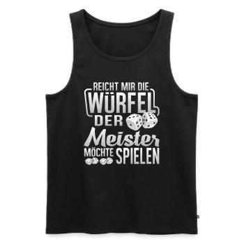 Würfel Brettspiel Tabletop - Männer Premium Bio Tank Top - Schwarz - Vorne - AI Model Male 178 light (178cm)