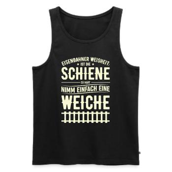 Eisenbahner - Männer Premium Bio Tank Top - Schwarz - Vorne - Michal (187cm)