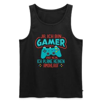 Gamer Gaming Zocker - Männer Premium Bio Tank Top - Schwarz - Vorne - Michal (187cm)