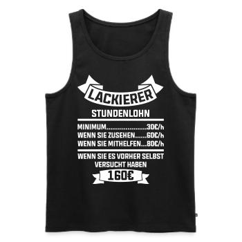 Lackierer Stundenlohn lustig Job Lackieren Beruf - Männer Premium Bio Tank Top - Schwarz - Vorne - Michal (187cm)