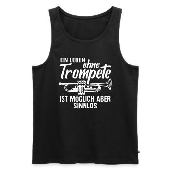 Trompete - Männer Premium Bio Tank Top - Schwarz - Vorne - AI Model Male 178 light (178cm)