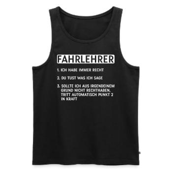Fahrschule Fahrlehrer - Männer Premium Bio Tank Top - Schwarz - Vorne - Michal (187cm)