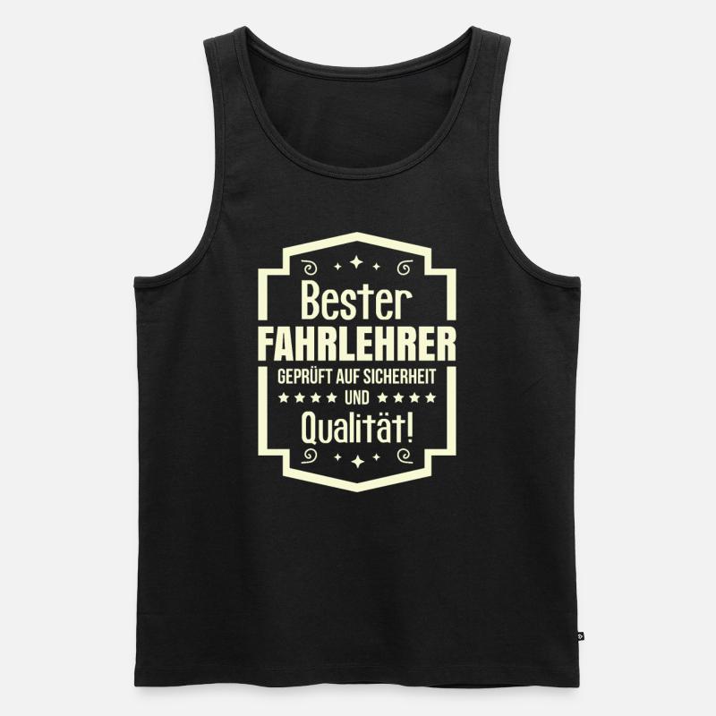 Fahrlehrer Spruch Fahrschule - Männer Premium Bio Tank Top - Schwarz