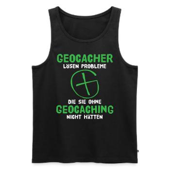 Geocaching Geocacher Schatzsuche - Männer Premium Bio Tank Top - Schwarz - Vorne - Michal (187cm)