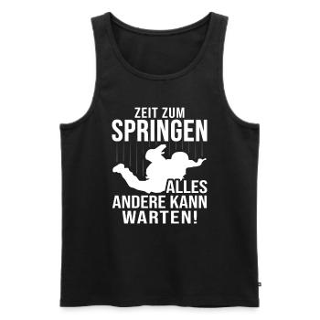 Fallschirmspringer Skydiver - Männer Premium Bio Tank Top - Schwarz - Vorne - Michal (187cm)
