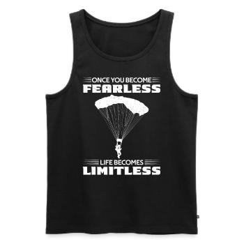 Skydiver Fallschirmspringer Fallschirmspringen - Männer Premium Bio Tank Top - Schwarz - Vorne - Michal (187cm)