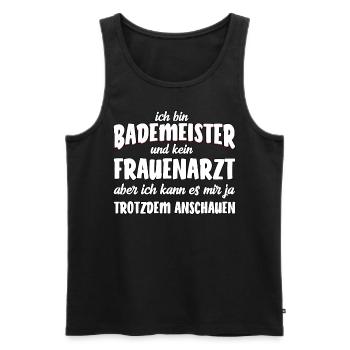 Bademeister Rettungsschwimmer Geschenk - Männer Premium Bio Tank Top - Schwarz - Vorne - Michal (187cm)