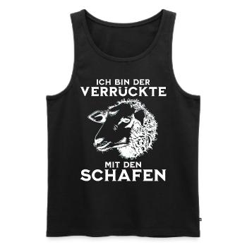 Schaf Schafhalter - der verrückte mit den Schafen - Männer Premium Bio Tank Top - Schwarz - Vorne - Michal (187cm)