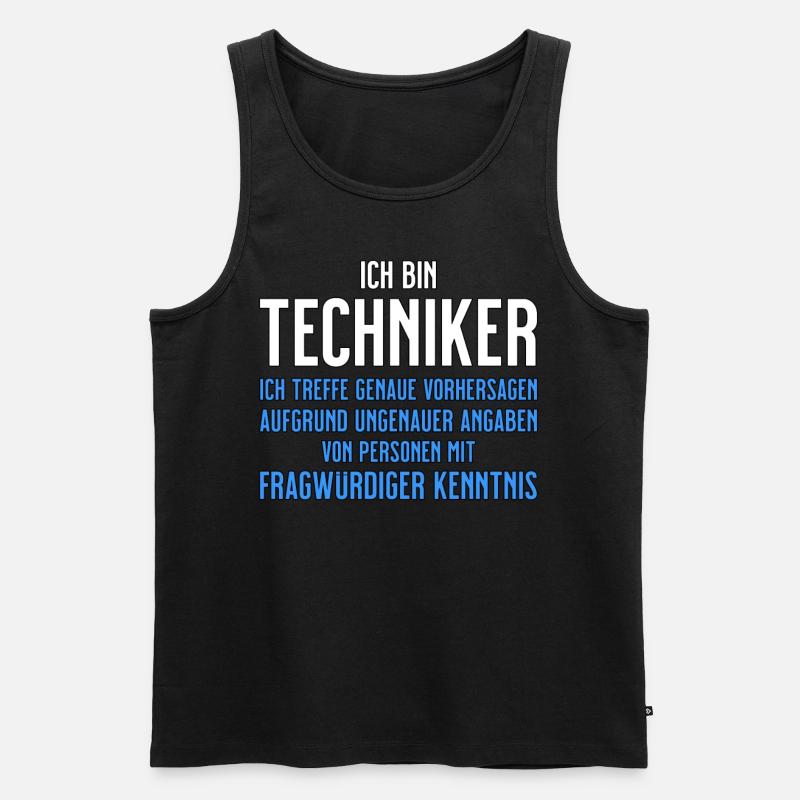Techniker - Technikerbrief - lustiger Spruch - Männer Premium Bio Tank Top - Schwarz