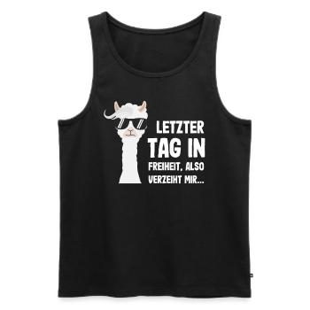 Junggesellenabschied Frauen Männer Alpaka Geschenk - Männer Premium Bio Tank Top - Schwarz - Vorne - Michal (187cm)