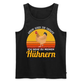 Huhn - Ich gehe zu Hühnern - Männer Premium Bio Tank Top - Schwarz - Vorne - AI Model Male 178 light (178cm)