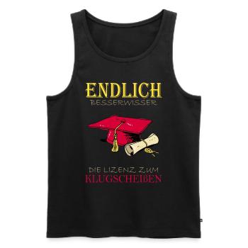 Lizenz zum Klugscheißen - Männer Premium Bio Tank Top - Schwarz - Vorne - Michal (187cm)