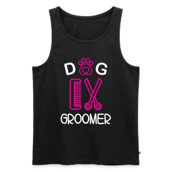 Dog Groomer - Men's Premium Organic Tank Top - black - Front - AI Model Male 178 light (178cm)