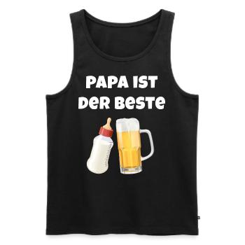 Papa ist der Beste - Männer Premium Bio Tank Top - Schwarz - Vorne - Michal (187cm)