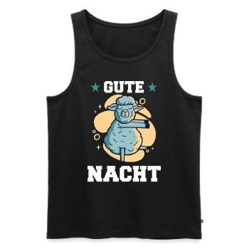 Gute Nacht Schaf - für Schlafsocken als Pyjama - Männer Premium Bio Tank Top - Schwarz - Vorne - Michal (187cm)