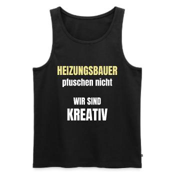 Heizungsbauer pfuschen nicht - Männer Premium Bio Tank Top - Schwarz - Vorne - AI Model Male 178 light (178cm)