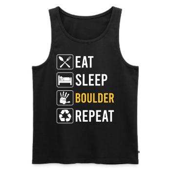 Eat Sleep Bouldern Repeat - Boulder drôle - Débardeur bio Premium Homme - noir - Devant - AI Model Male 178 light (178cm)