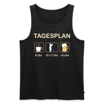 Golf Golfspieler Tagesplan lustig - Männer Premium Bio Tank Top - Schwarz - Vorne - Michal (187cm)
