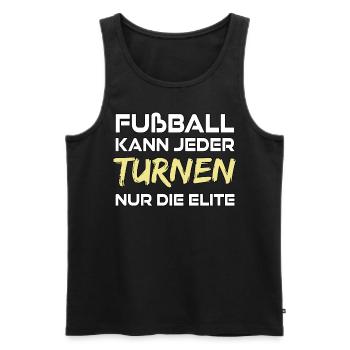 Turnen - nur die Elite - Männer Premium Bio Tank Top - Schwarz - Vorne - Michal (187cm)