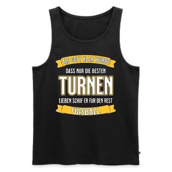 Turnen - nur die besten lustiger Spruch - Männer Premium Bio Tank Top - Schwarz - Vorne - Michal (187cm)