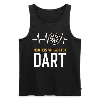 Dart Herzschlag - lustiger Spruch - Männer Premium Bio Tank Top - Schwarz - Vorne - Michal (187cm)