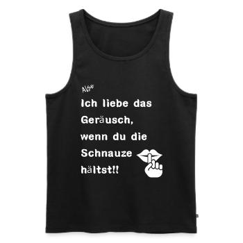 Schnauze halten - Männer Premium Bio Tank Top - Schwarz - Vorne - Michal (187cm)