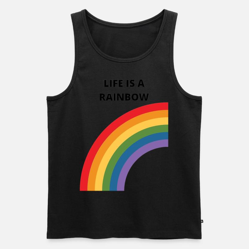 LIFE IS A RAINBOW - Männer Premium Bio Tank Top - Schwarz