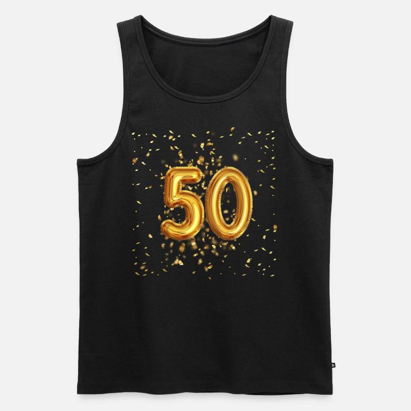 50 Jähriges Luftballon Design - Männer Premium Bio Tank Top - Schwarz