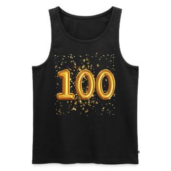 100 ans de conception de ballons - Débardeur bio Premium Homme - noir - Devant - AI Model Male 178 light (178cm)